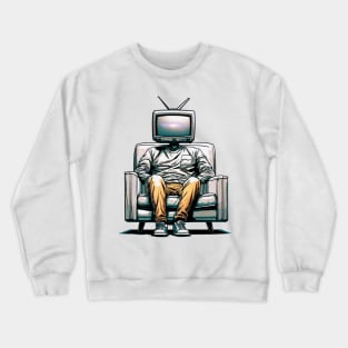 Tv Head With Galaxy Inside Crewneck Sweatshirt